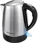 KitchenBoss Wasserkocher Edelstahl 1,7L:Wasserkocher mit Kalkfilter & Sichtbares -