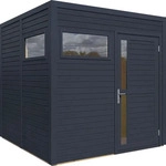 Gartenhaus Bertilo Cubus 2 inkl. Bodenplatte 226 x 240 cm anthrazit Naturbelassen