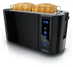 Arendo Toaster 4 Scheiben, Langschlitz, Edelstahl, 1500W, Touch, Display mit