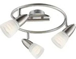 Globo Lighting LED Strahler Metall verchromt, Nickel matt, Glas opal, satiniert, &oslash;: