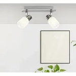 BRILLIANT LED Wandleuchte Lea | zeitloser Wandstrahler | 2-flammig | Metall/Glas 