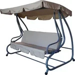 DEGAMO Hollywoodschaukel MIAMI 4-sitzer, grau/creme, Liegefunktion, incl. Abdeckhaube