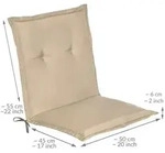 Beautissu Niedriglehner Auflage Gartenstuhl Loft NL, 100x50x6cm, Natur -