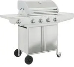 vidaXL Gasgrill mit 5 Flammen Silbern Edelstahl - Silber