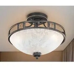 Rustikale runde Deckenlampe mit Glas &Oslash; 42cm - Kolonialstil f&uuml;rs...
