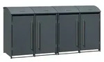 Westmann Metall M&uuml;lltonnenbox Moderna 4 4x240 L Anthrazit 83x278x135 cm - Grau