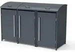 Westmann Metall M&uuml;lltonnenbox Moderna 3 3x240 L Anthrazit 83x211x135 cm - Grau