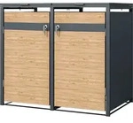 ML-Design M&uuml;lltonnenbox 2er f&uuml;r 2 Tonnen 240L 132x80x116,3 cm