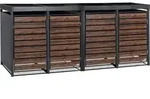 Zelsius M&uuml;lltonnenbox 4er mit Pflanzdach, Anthrazit RAL 7016, T&uuml;r in...