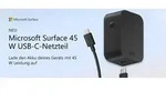 Microsoft Surface 45W USB-C, Drinnen, AC, 20 V, 1,75 m, Schwarz - Schwarz