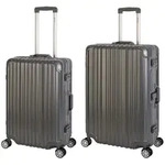 Travelhouse London - 2er Reisekoffer Set M+L - Polycarbonat Hartschale Grau -