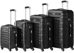 Zelsius Koffer Set 4 St&uuml;ck, Schwarz, ABS Reisekoffer mit Zahlenschloss und...