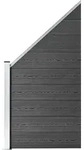 vidaXL Zaunelement Set WPC 1484x(105-186) cm Schwarz - Schwarz