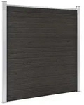 vidaXL Zaunelement WPC 180x186 cm Schwarz - Schwarz