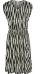 LASCANA Jerseykleid mit breitem Smokbund und Alloverprint schwarz-sand bedruckt