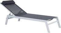 BELIANI Gartenliege Schwarz Aluminium mit Mesh Stoffbespannung Kissen...