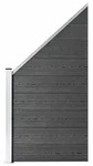 vidaXL Zaunelement Set WPC 965x(105-186) cm Schwarz - Schwarz