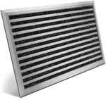 Bomoe XXL Fu&szlig;matte Au&szlig;en AluGant, 70x100cm, Silber - Silber