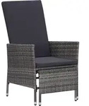 vidaXL 3-tlg. Garten-Lounge-Set mit Kissen Poly Rattan Grau - Grau
