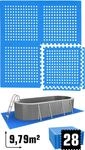 9,8 m&sup2; Poolunterlage - 28 EVA Matten 62x62 - Unterlegmatten Set - Pool Unterlage