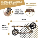 SIX DEGREES Aluminium Scooter 205 mm golden dusk, , Klappmechanismus, St&auml;nder...