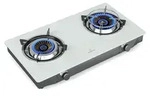 Klarstein Barzona Gaskochfeld, 2-Brenner Edelstahl & Glas, 7,7kW, Tragbarer