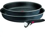 Set bestehend aus 2 aluminium-bratpfannen (24 cm und 28 cm) + 1 schwarzem griff Tefal