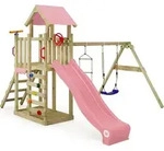 Spielturm Wickey MultiFlyer Light mit Schaukel und Rutsche in Hellrosa - Hellrosa
