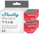 Shelly Relais "1PM Gen4 4er Pack" max 16A 1 Kanal Messfunktion WLAN Matter Zigbee