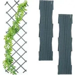 Relaxdays Rankgitter ausziehbar, 3er Set, Rankhilfe Kletterpflanzen, 180cm, Garten,