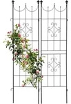 Relaxdays Rankgitter, 2er Set, HxB 183 x 46 cm, Metall, Rankhilfe f&uuml;r