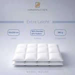 HANSKRUCHEN Nobel House Daunendecke 200x200 cm extra Leicht 90% Daunen waschbar