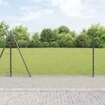 vidaXL Maschendrahtzaun mit Betonsockel 25 x 1,2 m Grau Netz - Grau