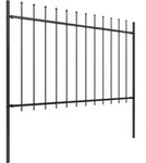 vidaXL Gartenzaun mit Speerspitze Stahl 1506 x 120 cm Schwarz - Schwarz