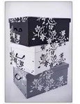 3er Set Aufbewahrungsbox ca. 51 x 37 cm - Motiv: Blumenmuster - Stapelbox...