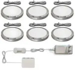 Unterbauleuchte - 1,8W, 170lm, 6er Set, LED, Schalter, Stecker, warmwei&szlig;, silber -