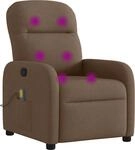 vidaXL Massagesessel Braun Stoff