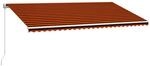 vidaXL Einziehbare Markise Handbetrieben 600 x 300 cm Orange und Braun
