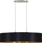 Eglo Modern Textil MASERLO nickel-matt, Schirm, SCHWARZ / GOLD, E27 max. 2X60W