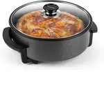 GOURMETmaxx elektrische Pizza-Pfanne mit Thermostat Glasdeckel ⌀ 30 cm 1500 W...