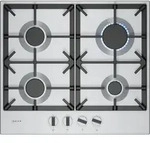 Neff T26CIP8N0, Schwarz, Edelstahl, Integriert, 60 cm, Gaskochfeld, Edelstahl, 4