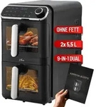 Oleio Maestro Twinfryer &ndash; Vertikale Hei&szlig;luftfritteuse mit 2 Ebenen &...