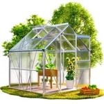 GARDEBRUK&reg; Gew&auml;chshaus Aluminium 3,6m2 mit Fundament 190x190cm inkl. Dachfenster