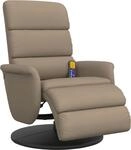 vidaXL Massagesessel mit Fu&szlig;teil Cappuccino-Braun Kunstleder
