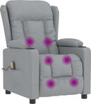 vidaXL Massagesessel Hellgrau Stoff