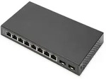 DIGITUS Switch 8-Port Gigabit + 2xSFP unmanaged schwarz - Schwarz
