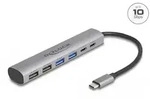 DeLOCK 6 Port USB Hub mit 4 x USB Typ-A Buchse und 2 x USB Type-C Buchse,