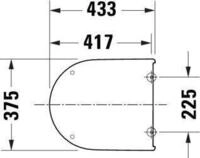 DURAVIT 0024190000 Univ.WC-Sitz D-shaped comp 432mm &Uuml;lap