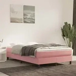 vidaXL Taschenfederkernmatratze Mittel Rosa 120x220x20 cm Samt - Rosa/Wei&szlig;