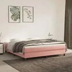 vidaXL Taschenfederkernmatratze Mittel Rosa 180x200x20 cm Samt - Rosa/Wei&szlig;
